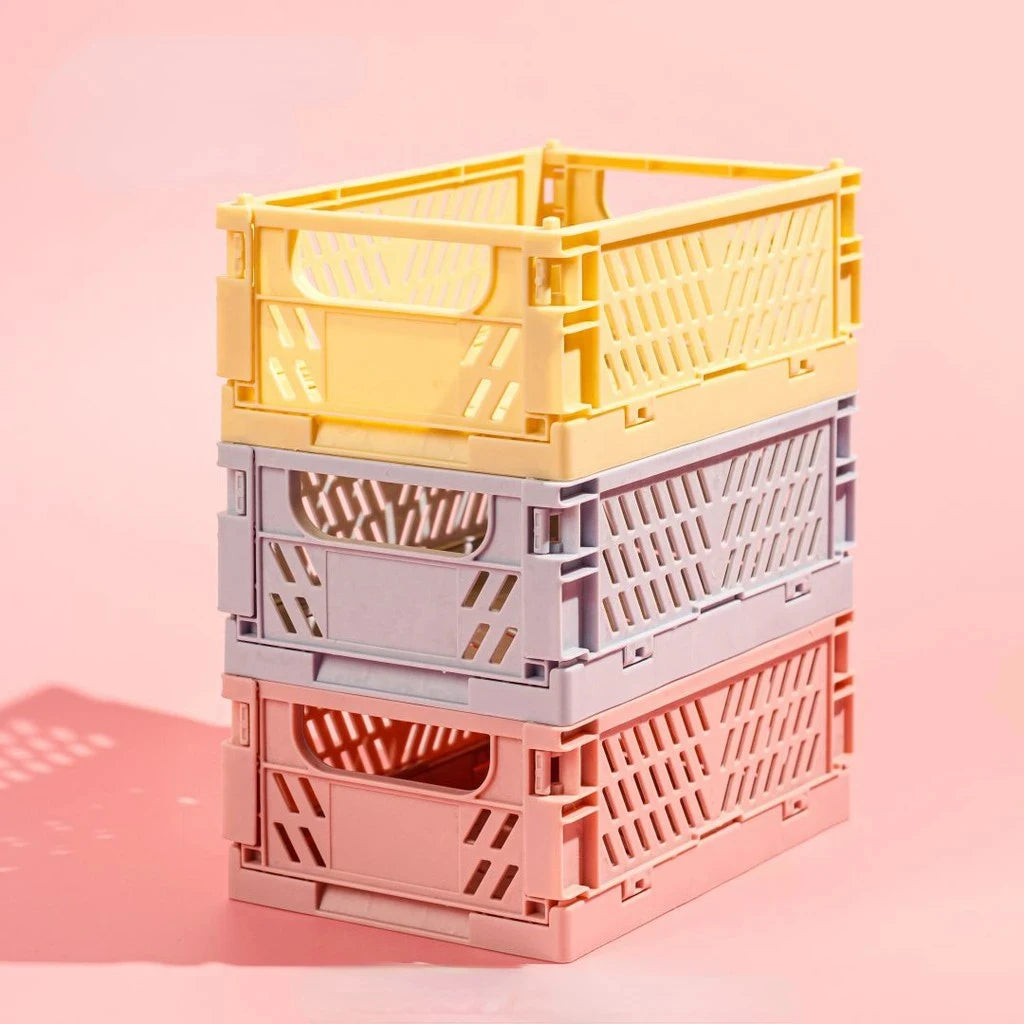 Foldable Stackable Storage Crate – Collapsible Organizer Box for Closet, Kitchen & Shelf
