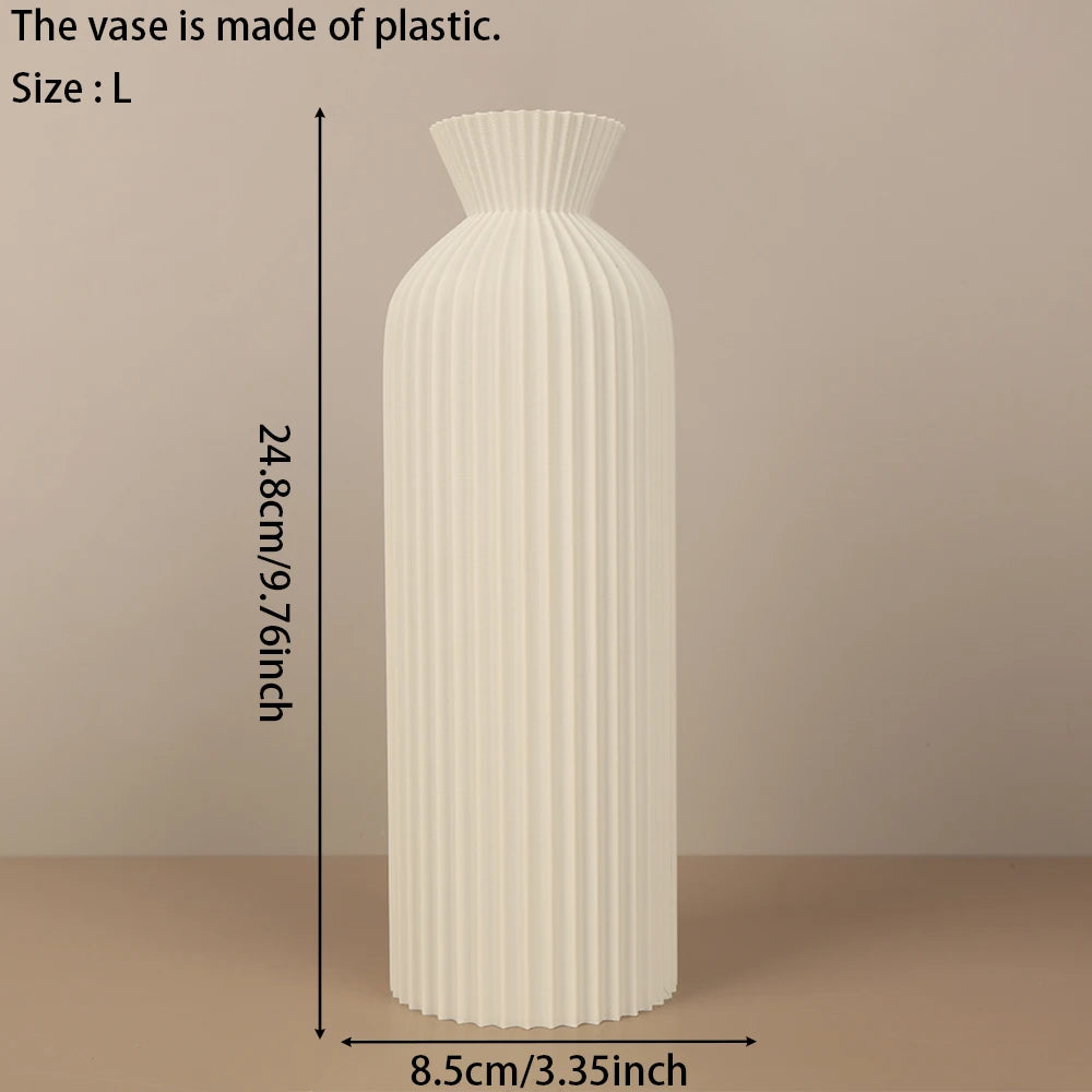 Minimalist Striped Waisted Vase | Nordic Wabi-Sabi Home Decor