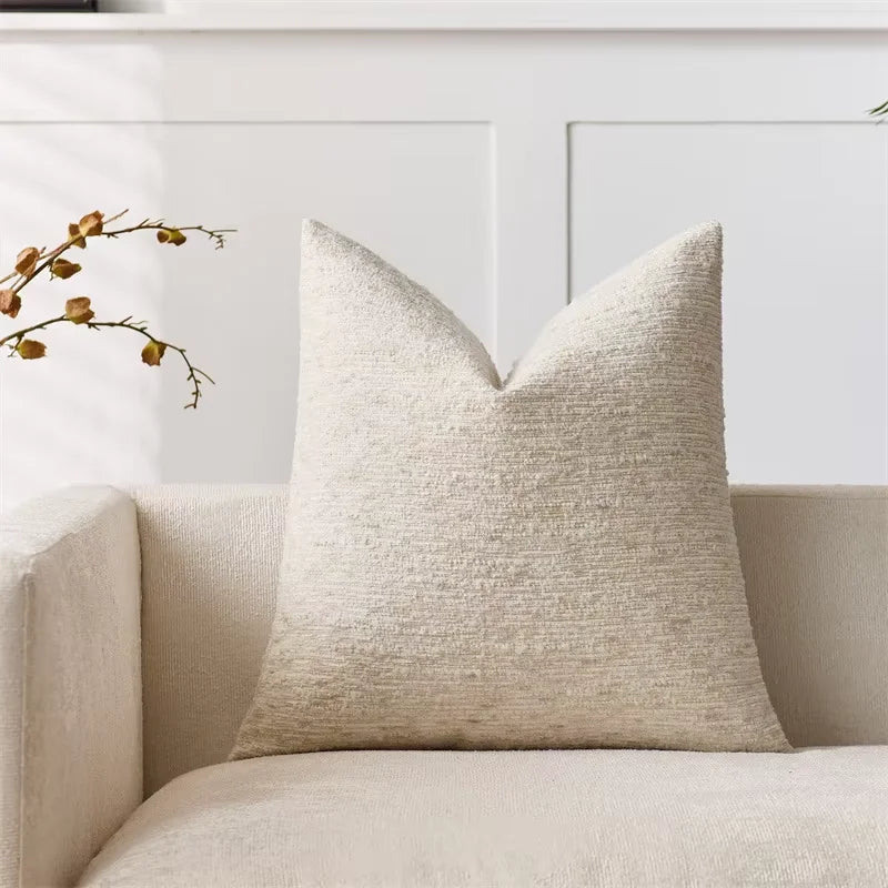 Chenille Striped Throw Pillow Covers for Sofa, Couch & Bed