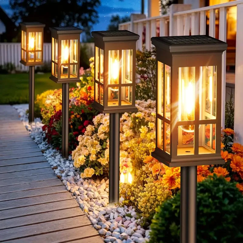 Solar Pathway Lights Outdoor Waterproof Set LED Landscape Lamps for Yard Garden Walkway