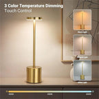 LED Table Lamp USB Rechargeable Touch Sensor Night Light for Bedroom