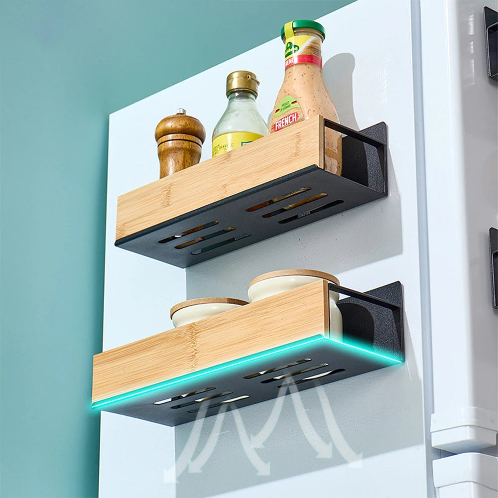 Magnetic Fridge Side Spice Rack – Black Iron Wall Mount