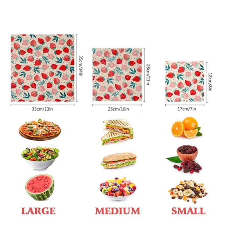 Reusable Beeswax Food Wraps – Organic Set of 3 Sizes