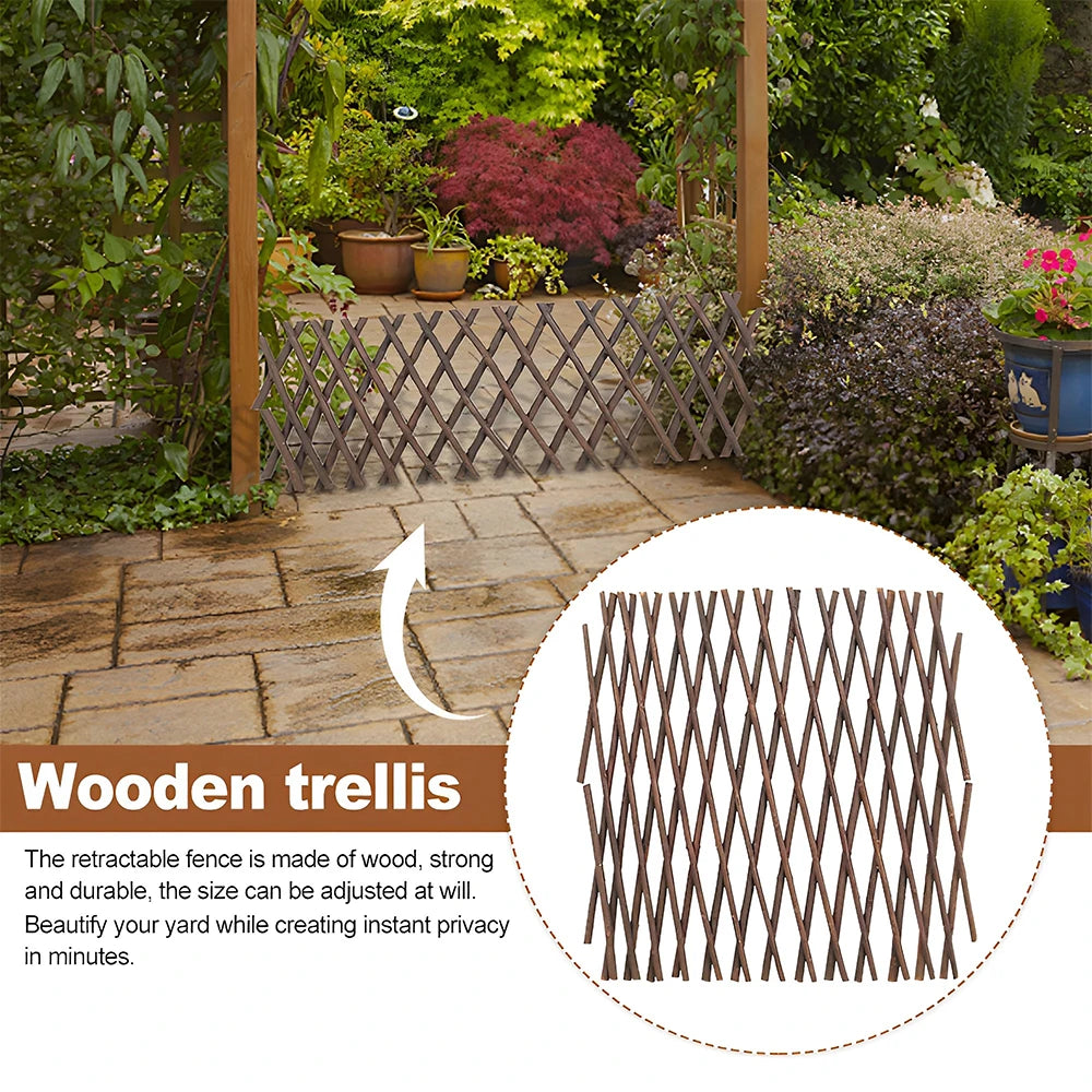 Expandable Garden Trellis Privacy Screen Wooden Fence Climbing Plants Lattice