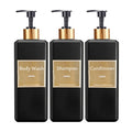 500ml Shampoo Conditioner Body Wash Dispenser Bottles with Gold Labels