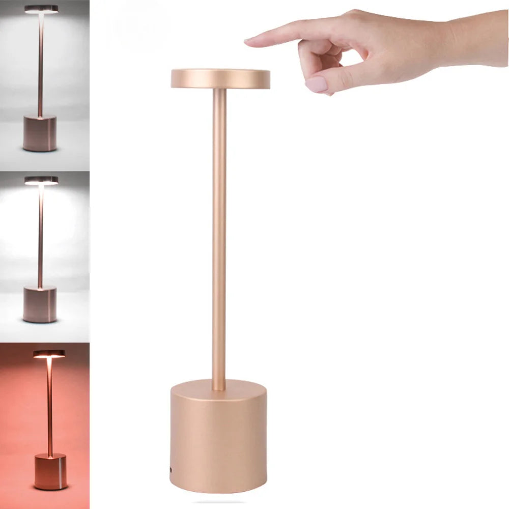 LED Table Lamp USB Rechargeable Touch Sensor Night Light for Bedroom
