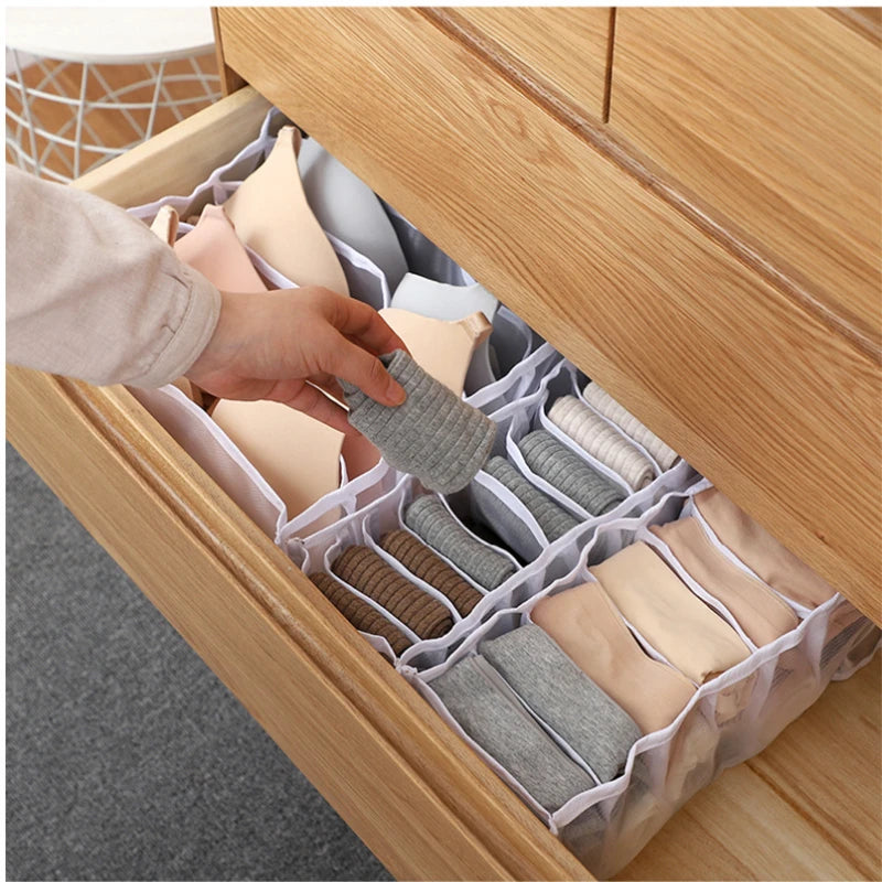 Underwear Drawer Organizer with Compartments for Bras, Socks & Underwear