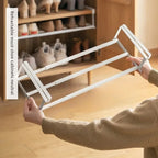 Adjustable Bamboo Shoe Rack | Space-Saving 2-Tier Wardrobe Organizer