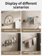 No Drill Towel Bar Wall Mounted Self Adhesive Bathroom Rack
