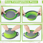 Collapsible Silicone Colander – Foldable Fruit & Vegetable Washing Basket