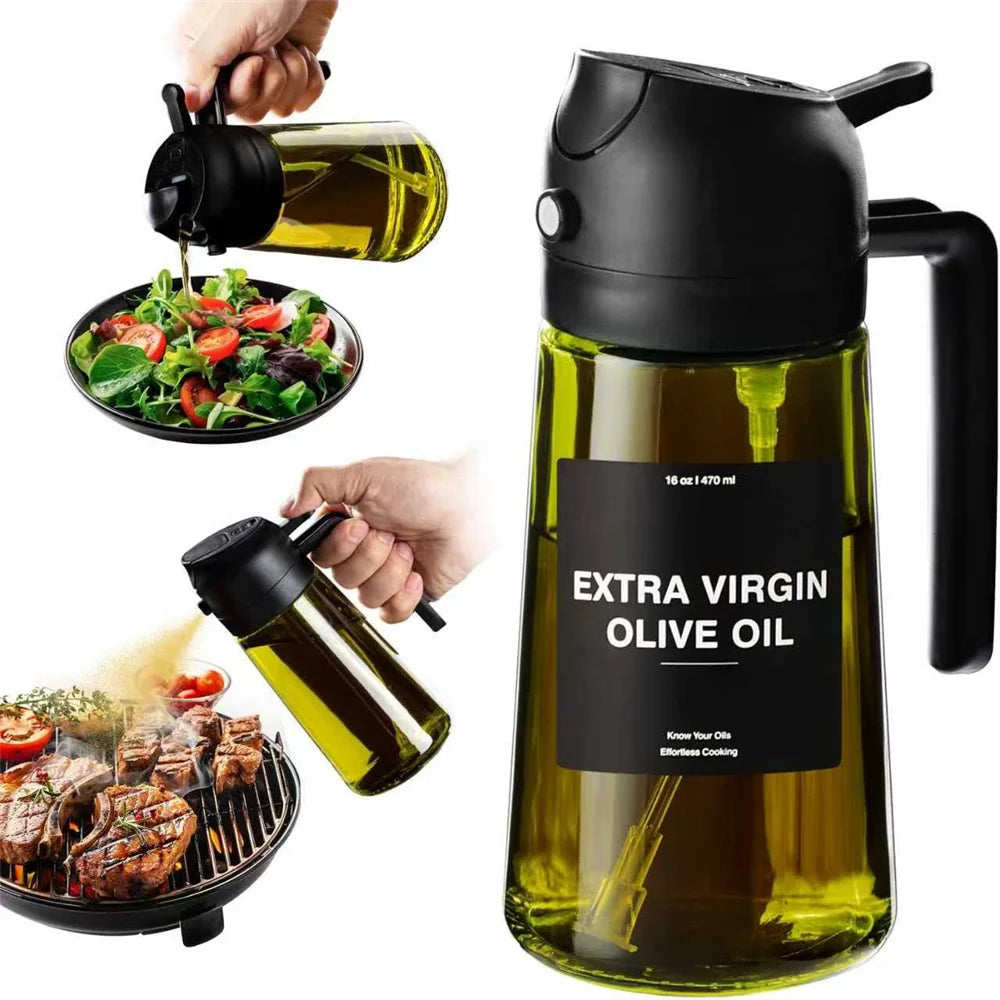 Glass Oil Sprayer Bottle for Air Fryer – 470ml Mist & Pour Dispenser