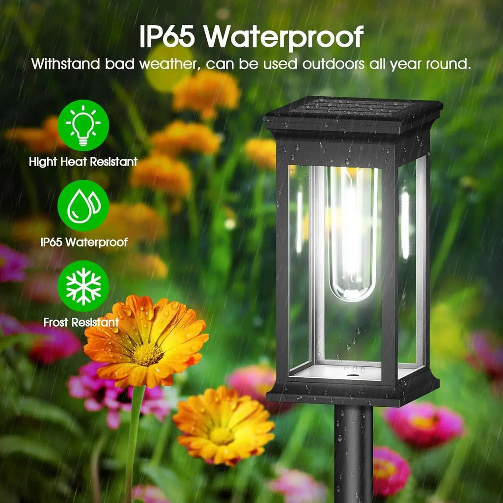 Solar Pathway Lights Outdoor Waterproof Set LED Landscape Lamps for Yard Garden Walkway