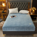Velvet Fitted Sheet Non-Slip Soft Warm Thick Mattress Cover with Deep Elastic