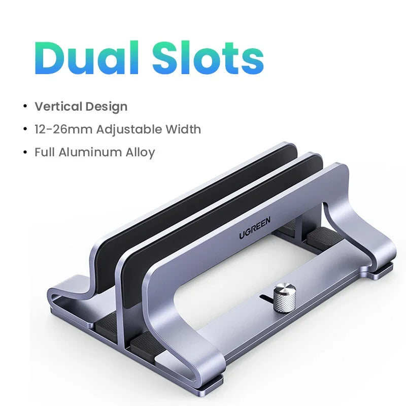 Vertical Laptop Stand for MacBook Air & Pro – Triple Slot Aluminum