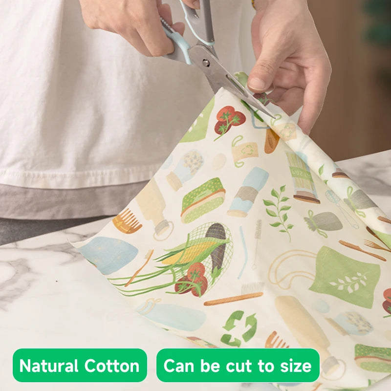 Reusable Beeswax Food Wraps Roll – Cut-to-Size Plastic-Free Storage