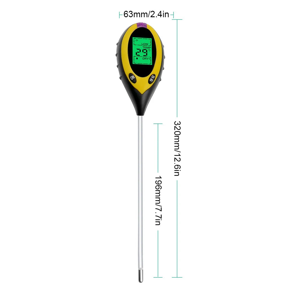 Wireless Smart Soil Tester Humidity Monitor LCD Display 4-in-1 Garden Moisture Meter