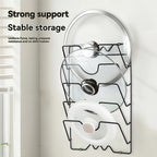 5-Tier Wall Mounted Pot Lid Rack & Pan Organizer – Stainless Steel