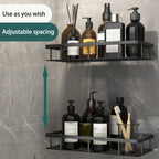 No Drill Aluminum Shower Shelf Wall Mounted Bathroom Storage Rack