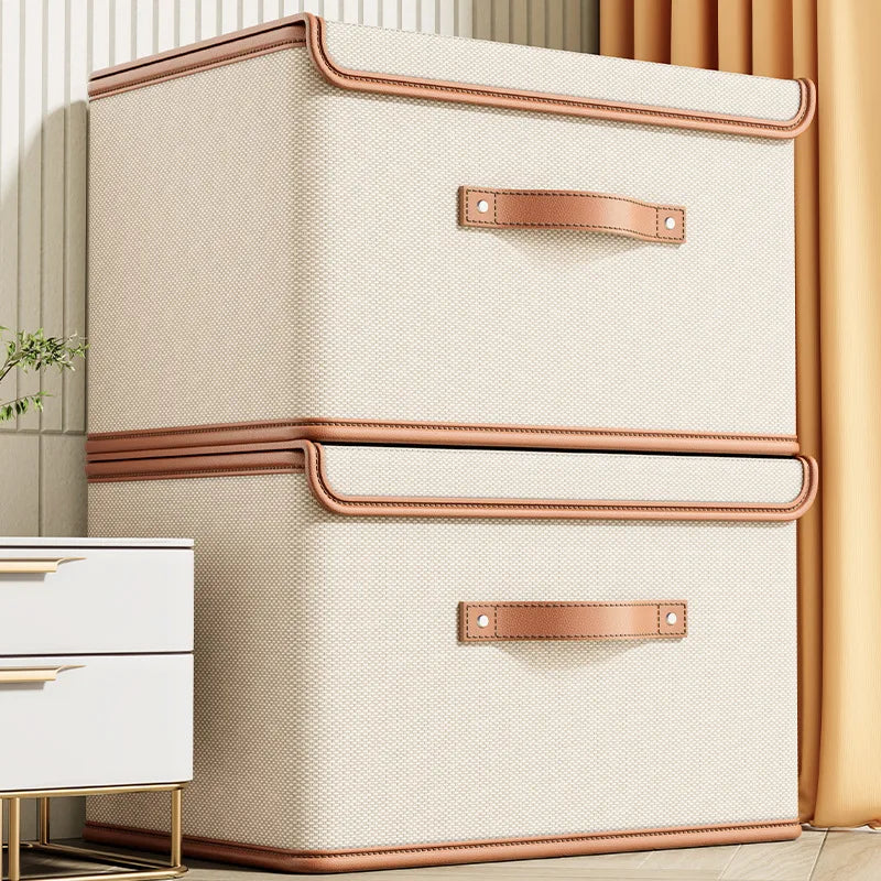 Clothes Storage Box With Lid Wardrobe Organizer for Blankets Underwear