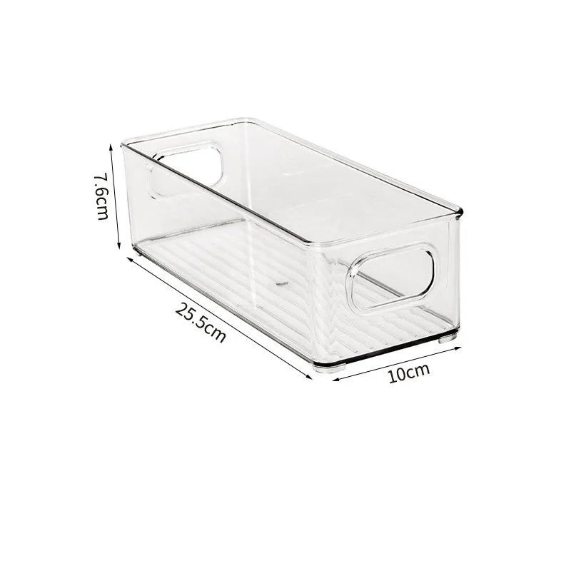 Clear Stackable Fridge Organizer Bin & Desktop Storage Box