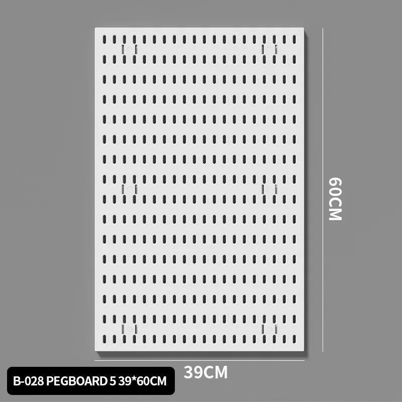 Modular Pegboard Wall Organizer Kit with No-Drill Installation