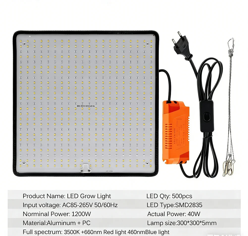 40W Full Spectrum LED Grow Light for Indoor Plants and Grow Tents