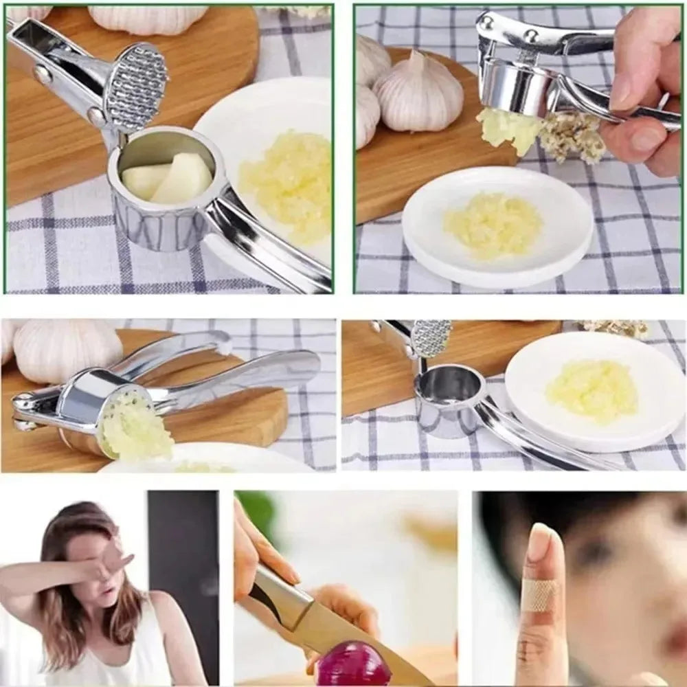 Heavy Duty Garlic Press – No Peel, Stainless Steel, Dishwasher Safe