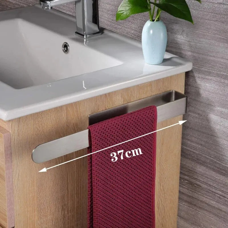 Self-Adhesive Towel Rack No Drill Stainless Steel 40cm Brushed