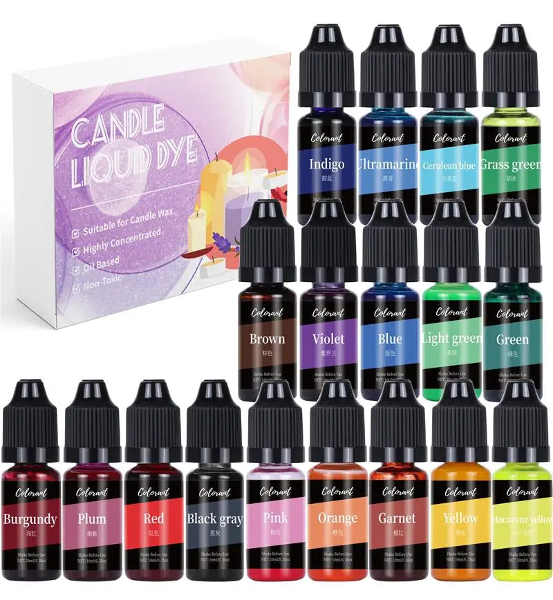 Liquid Candle Dye Set – DIY Candle & Soap Colorant Kit