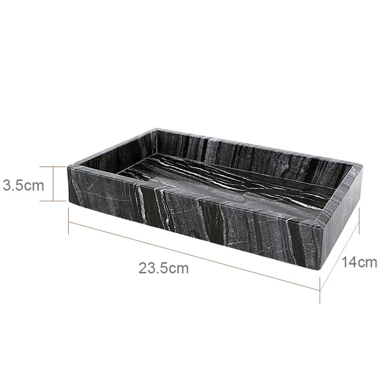 Black Marble Bathroom Accessories Set – Toothbrush Holder, Soap Dispenser & Dish Tray