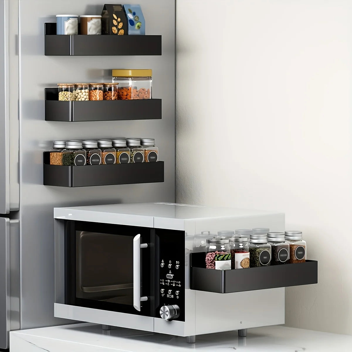 Magnetic Fridge Shelf Wall-Mounted Storage Rack (2 or 4 Piece Set)