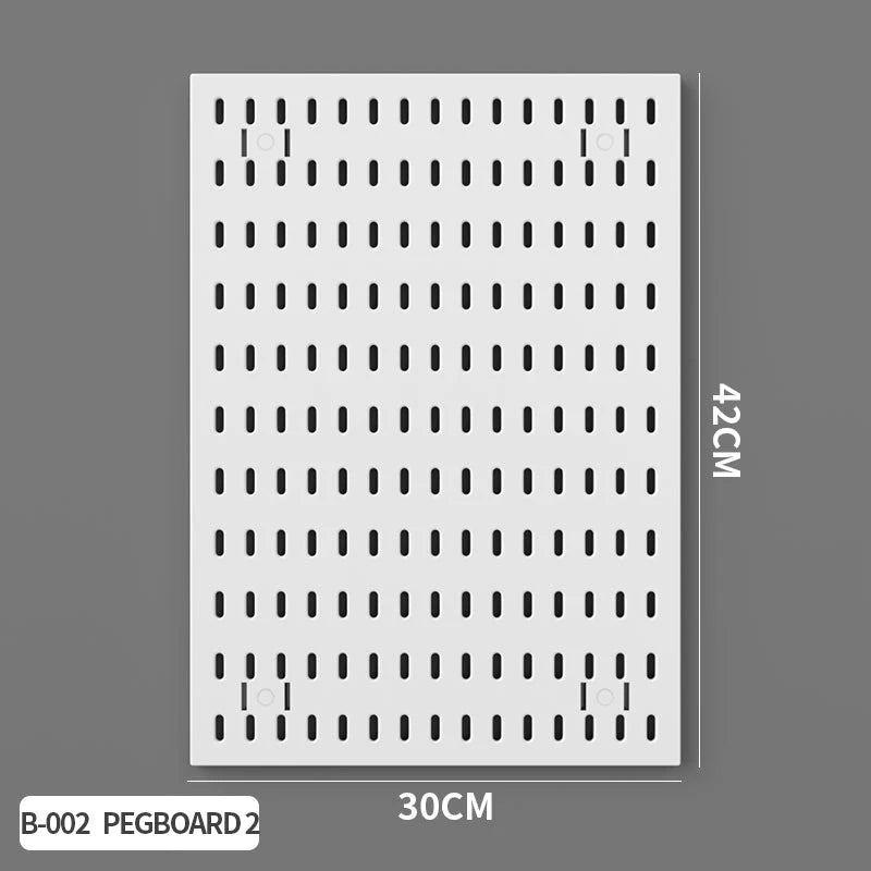 Modular Pegboard Wall Organizer Kit with No-Drill Installation