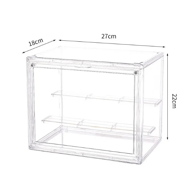 3-Tier Acrylic Display Case Dustproof Step Shelf for Figures & Jewelry
