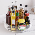 360° Rotating Lazy Susan Organizer – Clear Turntable for Fridge & Pantry
