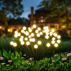 10 LED Solar Firefly Garden Lights Waterproof Pathway Yard Patio Decor