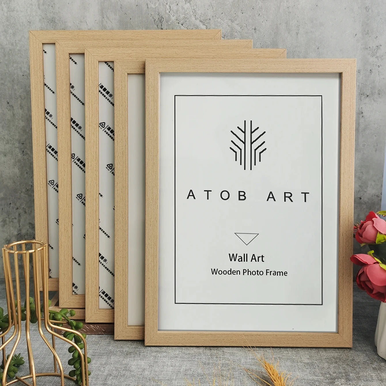 Wooden Photo Frames Set of 5 – 10x15, 15x20, 20x25 & A4 Sizes