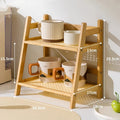 2-Tier Bamboo Countertop Organizer & Coffee Cup Holder