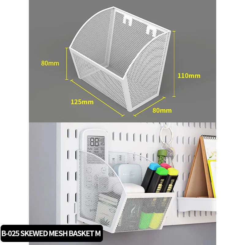 Modular Pegboard Wall Organizer Kit with No-Drill Installation