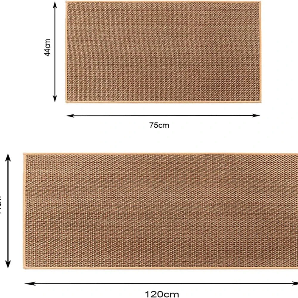 Washable Non-Slip Kitchen Runner Rug Faux Sisal Woven Mat
