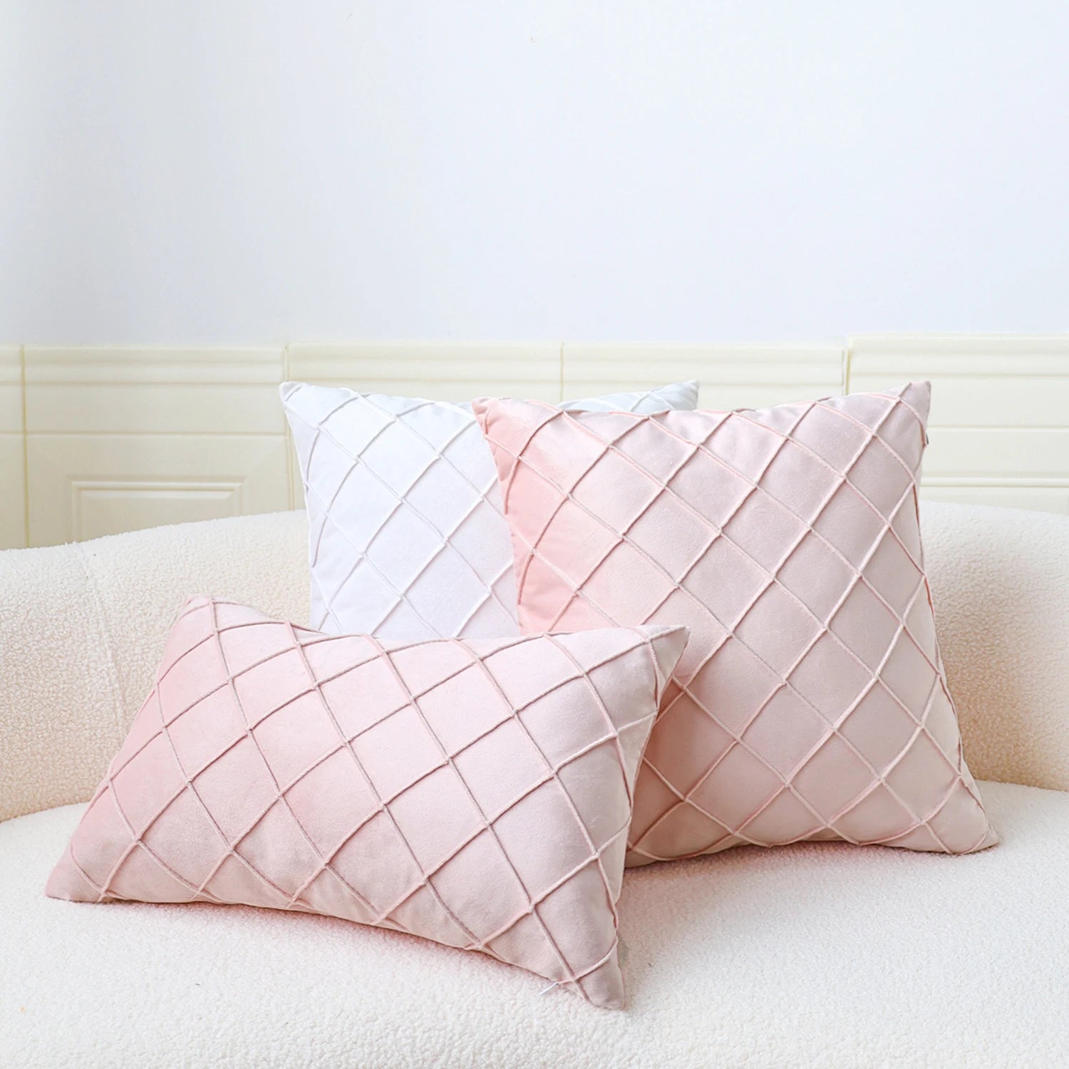 Velvet Geometric Cushion Cover for Sofa & Living Room 45x45cm