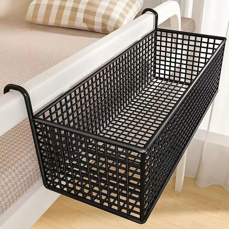Iron Hanging Storage Basket – Bed Frame, Door & Under-Bed Organizer