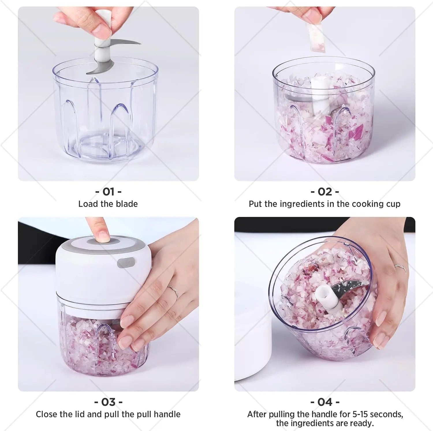 Cordless Electric Garlic Chopper – 250ml Mini Vegetable Chopper