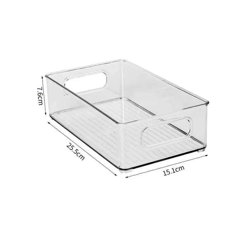 Clear Stackable Fridge Organizer Bin & Desktop Storage Box