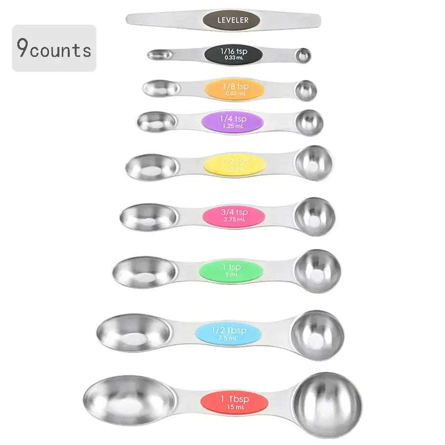 Magnetic Measuring Spoons Set – Dual-Sided Stainless Steel