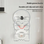 5-Tier Wall Mounted Pot Lid Rack & Pan Organizer – Stainless Steel