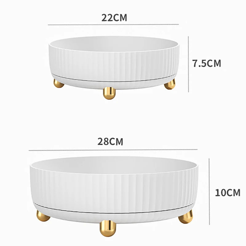 360° Rotating Makeup Organizer Tray – Large Lazy Susan for Vanity