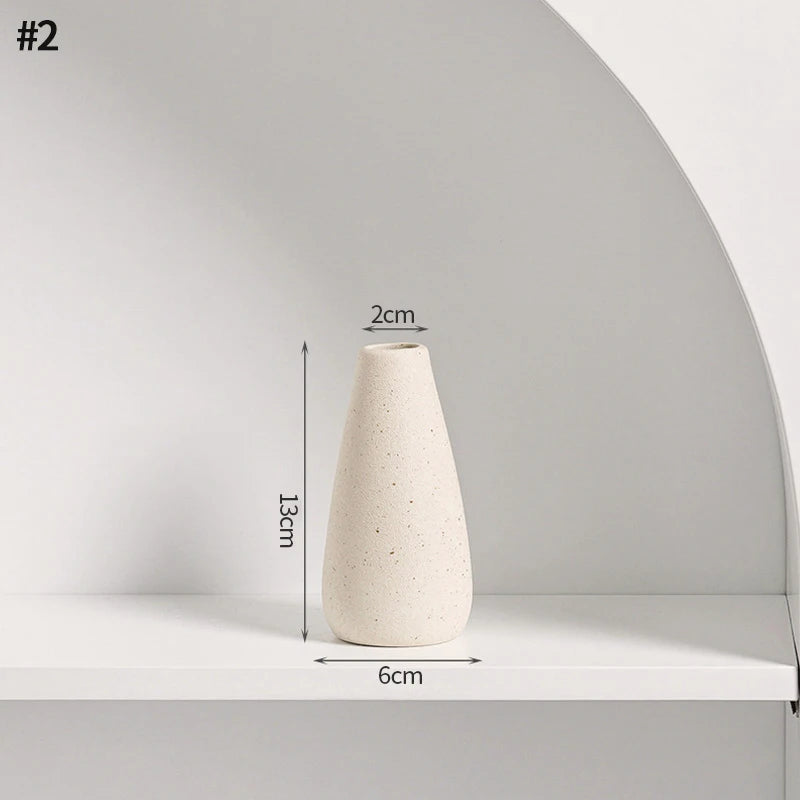 White Nordic Ceramic Vase for Dried Flowers and Home Decor