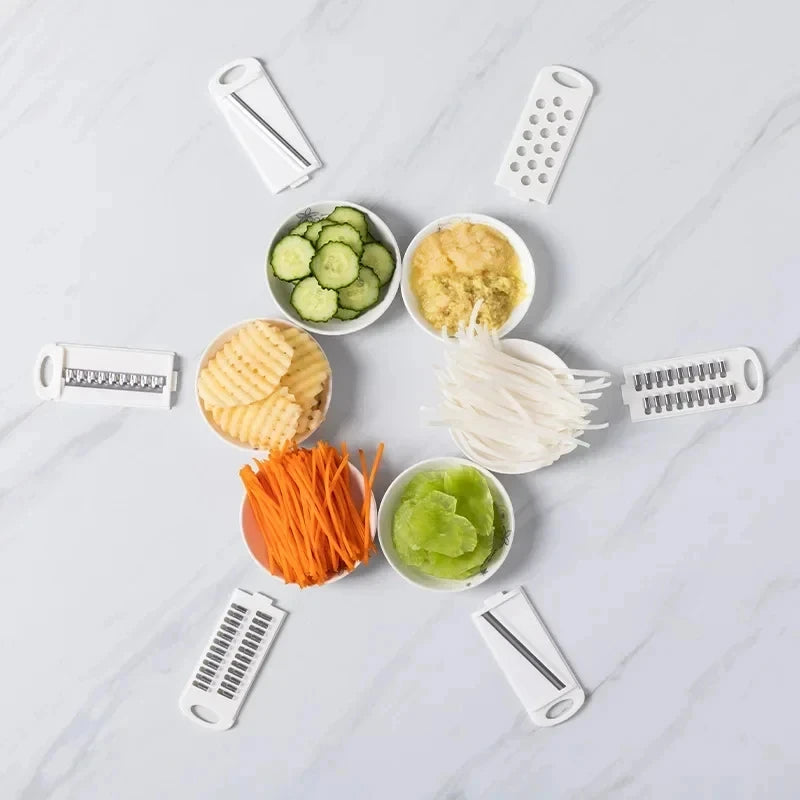 9-in-1 Vegetable Chopper, Slicer & Grater with Aluminium Blades
