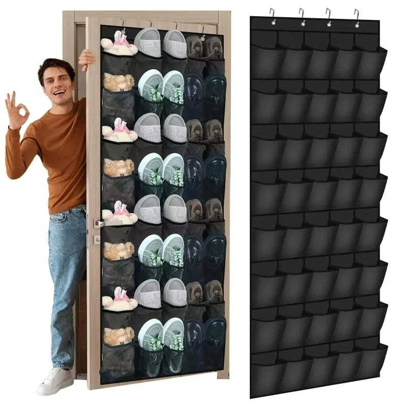 Over Door Shoe Rack Organizer with Large Mesh Pockets - 12 to 40 Pockets