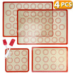 Silicone Baking Mat with Brush & Spatula Set – Non-Stick Reusable Sheets (1, 2 or 4 Pack)